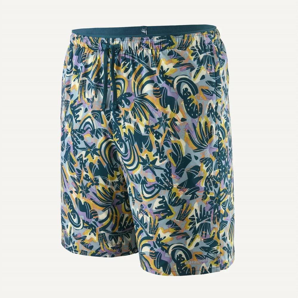 NEW PATAGONIA men's multi trails shorts in wild botanist: thermal blue